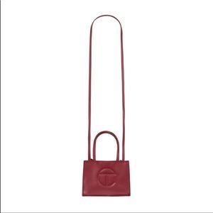 Small Oxblood Telfar shopping bag